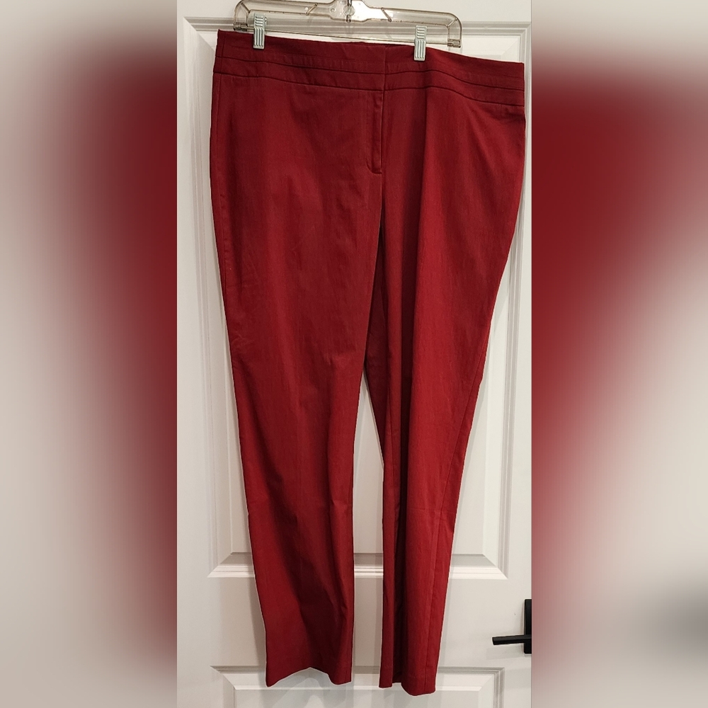 NWT Size 16 Rafaella‎ Red Straight Leg Pants